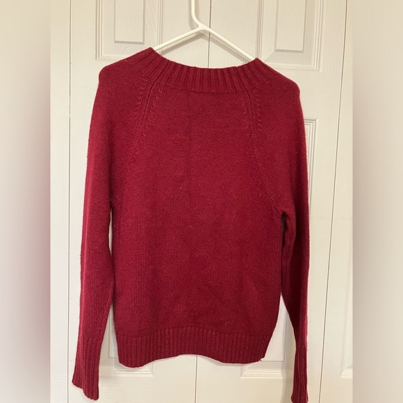 J Crew Lambswool/nylon Sweater Red‎ Sz S Preppy Comfort - Picture 5 of 7